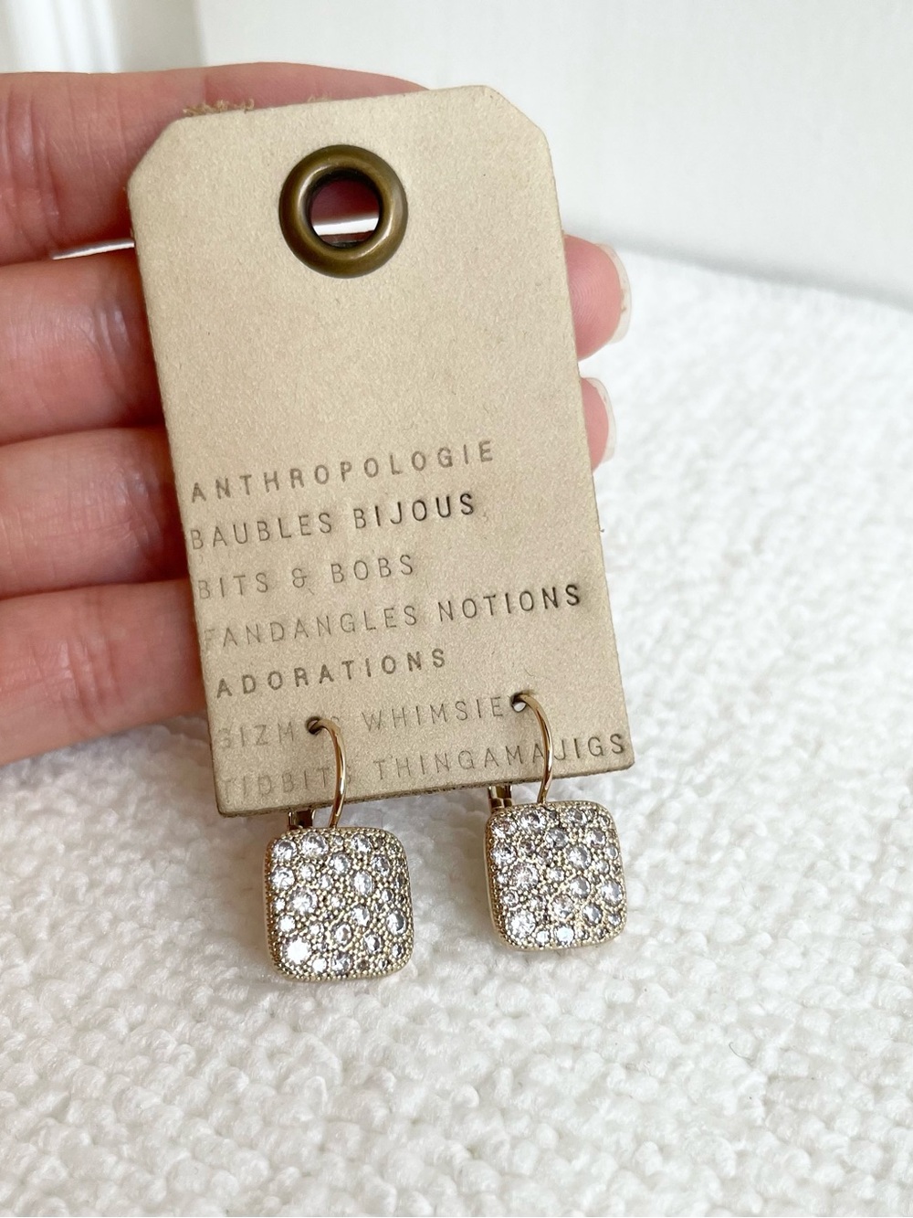 Anthropologie Cobblestone Drop Dangle Earrings NWT Sparkle Classic